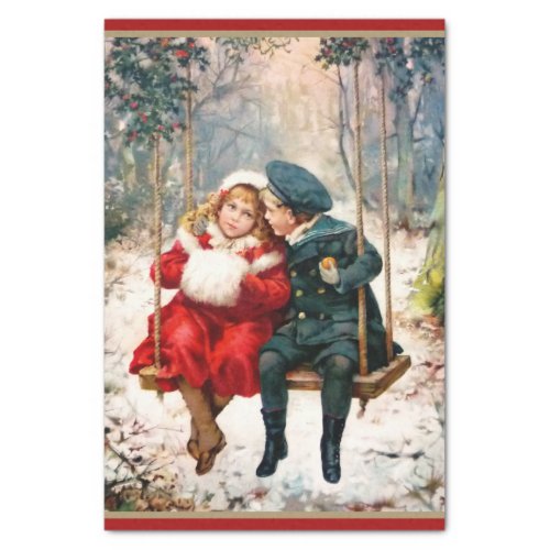 Vintage Victorian Children on Swing Tissue Paper