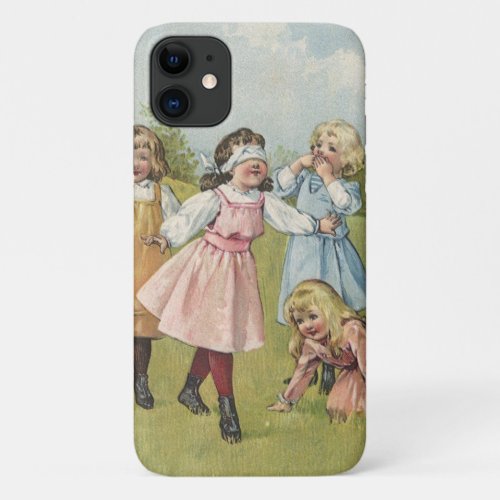 Vintage Victorian Children Play Blind Mans Bluff iPhone 11 Case
