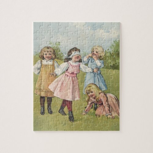Vintage Victorian Children Play Blind Mans Bluff Jigsaw Puzzle