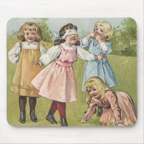 Vintage Victorian Children Play Blind Mans Bluff Mouse Pad