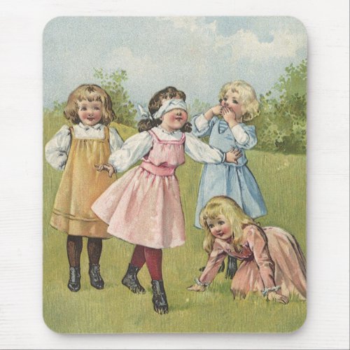 Vintage Victorian Children Play Blind Mans Bluff Mouse Pad