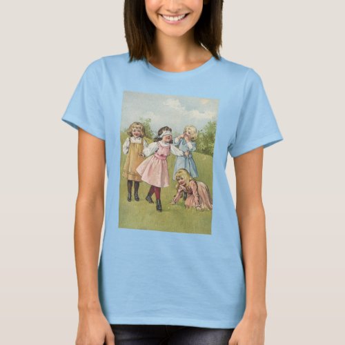 Vintage Victorian Children Play Blind Mans Bluff T_Shirt