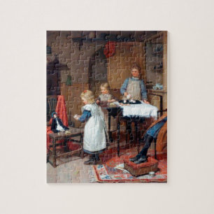 Vintage Victorian Children’s Tea Party Cozy Jigsaw Puzzle