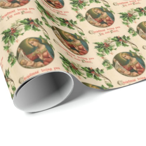 Vintage Victorian Christ Child Madonna Christmas Wrapping Paper