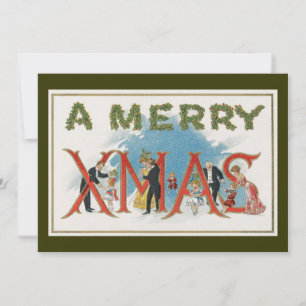 Vintage Victorian Christmas, A Merry Xmas Party Invitation