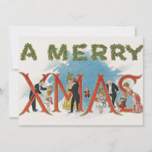 Vintage Victorian Christmas, A Merry Xmas Party Invitation