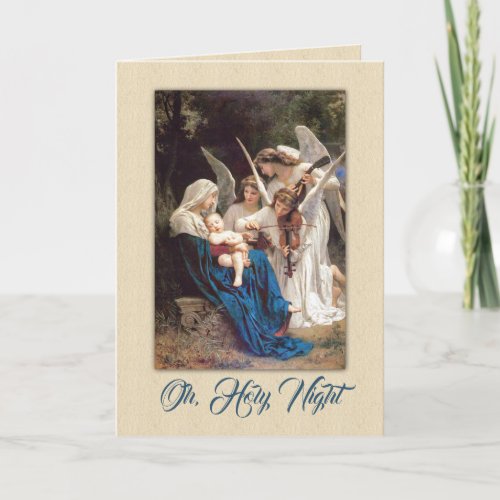 Vintage Victorian Christmas Angel and Baby Jesus Holiday Card