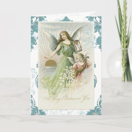 Vintage Victorian Christmas Angel Card