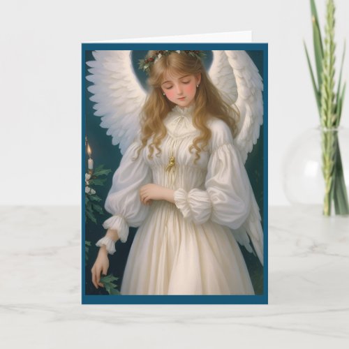 Vintage Victorian Christmas Angel Holiday Card