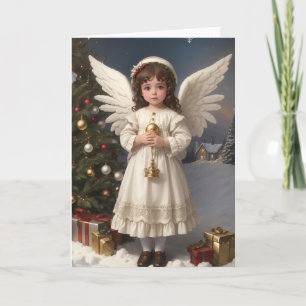 Vintage Victorian Christmas Angel Holiday Card