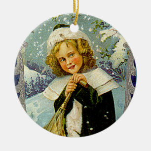 Vintage Victorian Christmas Art Ornament