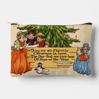 Vintage Victorian Christmas Carolers Illustration Accessory Pouch