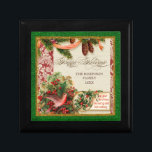 Vintage Victorian Christmas Dove Holly Pine Boughs Keepsake Box<br><div class="desc">COLOR PALETTE: Classic Christmas red, green and gold set the tone for this collection. DESIGN COLLECTION: Vintage Christmas Dove with Holly . Buy this as a gift for your own family or as a Christmas gift for friends, family or co-workers! Or as a corporate gift for business. It's so easy...</div>