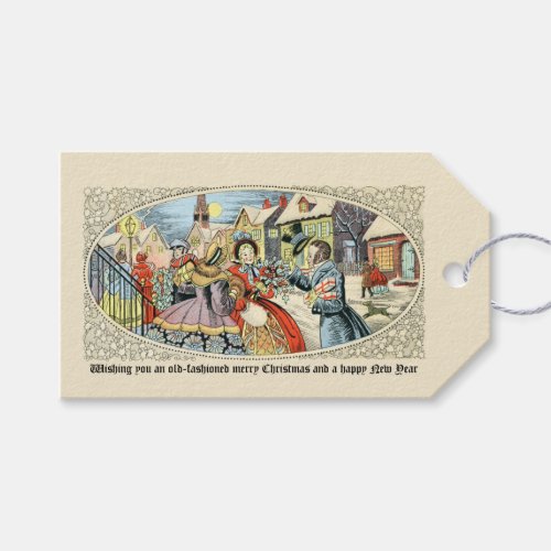 Vintage Victorian Christmas Happy Holiday New Year Gift Tags