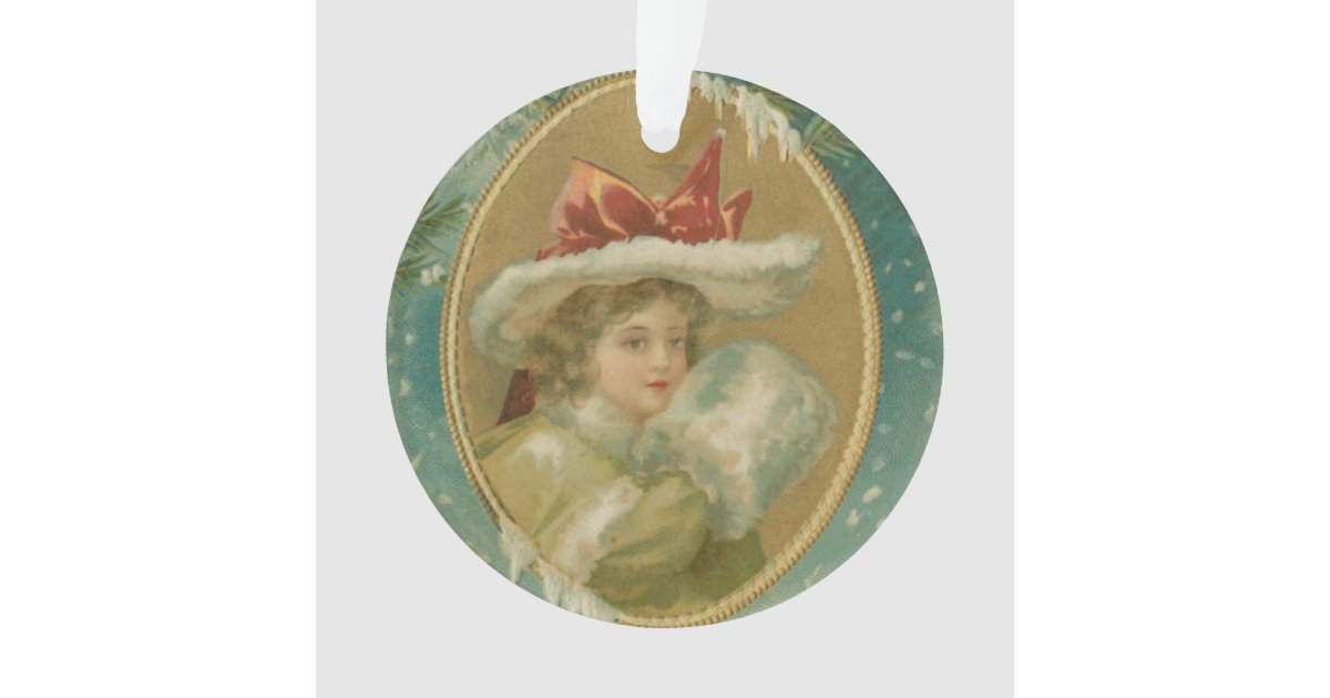 Vintage Victorian Christmas Lady Ornament Zazzle