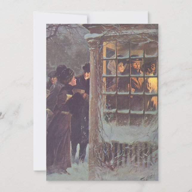 Vintage Victorian Christmas Party Invitation (Front)
