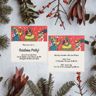 Vintage Victorian Christmas Party Invitation