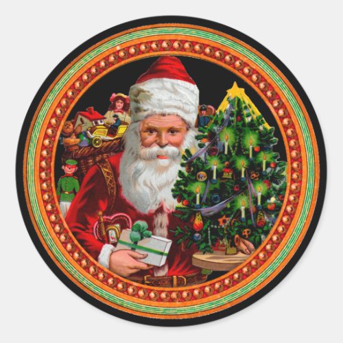 Vintage Victorian Christmas Santa Claus Sticker