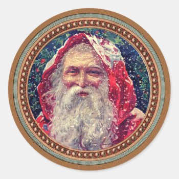 Vintage Victorian Christmas Santa Claus Sticker by christmas1900 at Zazzle