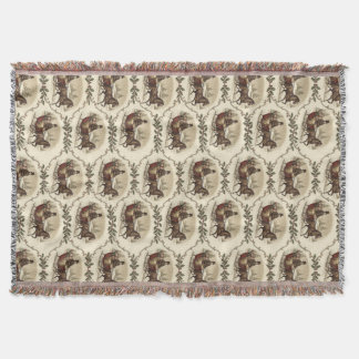 Vintage Victorian Christmas Sleigh Throw Blanket