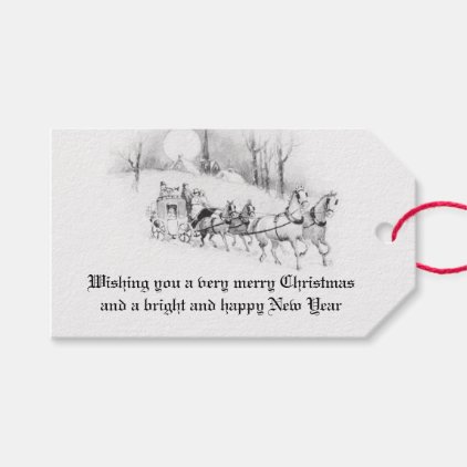 Vintage Victorian Christmas White Snowy Holiday Gift Tags