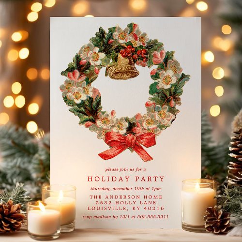 Christmas Party Invitations 14 Vintage Victorian Christmas Wreath Holiday Party Invitation