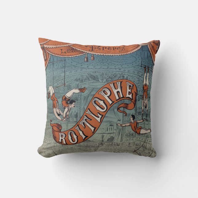 Vintage Victorian Circus  Throw Pillow (Front)