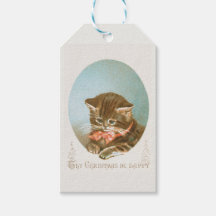Vintage Victorian Coquette Christmas Cat