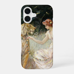 Vintage Victorian Coquette Lady and Tiger iPhone 16 Case