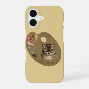 Vintage Victorian Cottagecore Christmas Cat Artist iPhone 16 Case