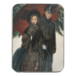 Vintage Victorian Couple Walking in the Snow Jigsaw Puzzle