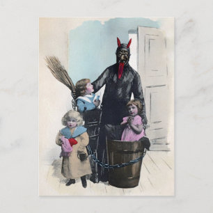 Vintage Victorian Creepy Krampus Postcard