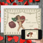 Vintage Victorian Cupid Heart Wedding Invitation