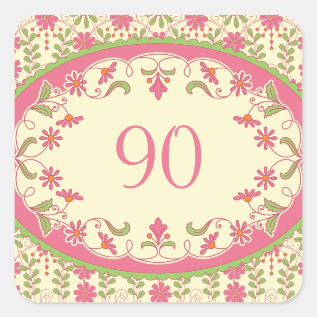 Vintage Victorian Daisy Birthday Stickers (Front)
