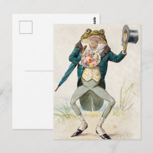 Vintage Victorian Dapper Toad In Morning Dress Postcard