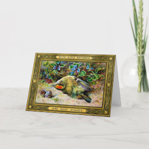 Vintage Victorian Dead Bird Christmas Card