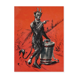 Vintage Victorian Devil Krampus Postcard
