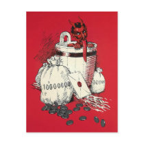 Vintage Victorian Devil Money Postcard