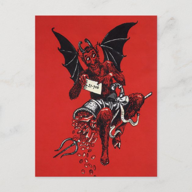 Vintage Victorian Devil Postcard | Zazzle