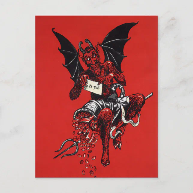 Vintage Victorian Devil Postcard | Zazzle