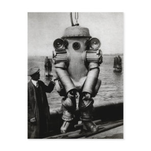 Vintage Victorian Diving Suit Postcard