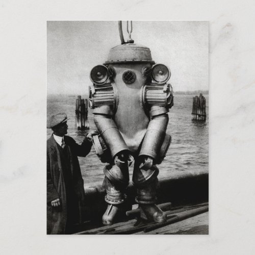 Vintage Victorian Diving Suit Postcard