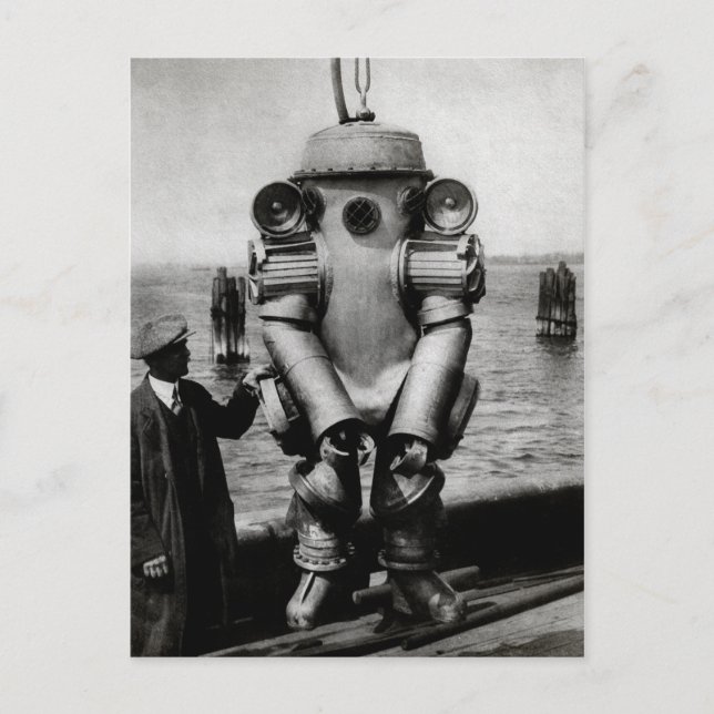 Vintage Victorian Diving Suit Postcard (Front)