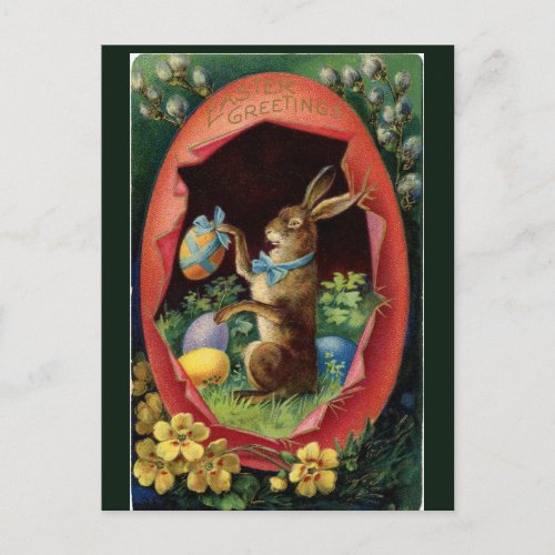 Vintage Victorian Easter Bunny Postcard