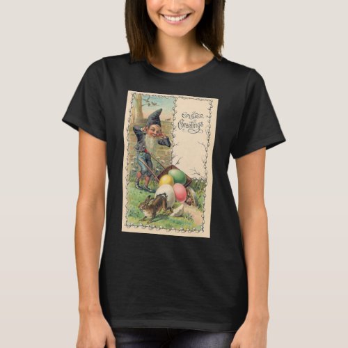 Vintage Victorian Easter Greetings with Gnome T_Shirt