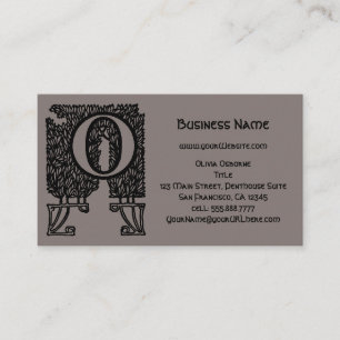 Vintage Victorian Elegant Monogram Letter O Business Card