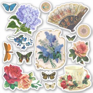 Vintage Victorian Ephemera Set - Marple Hall Sticker