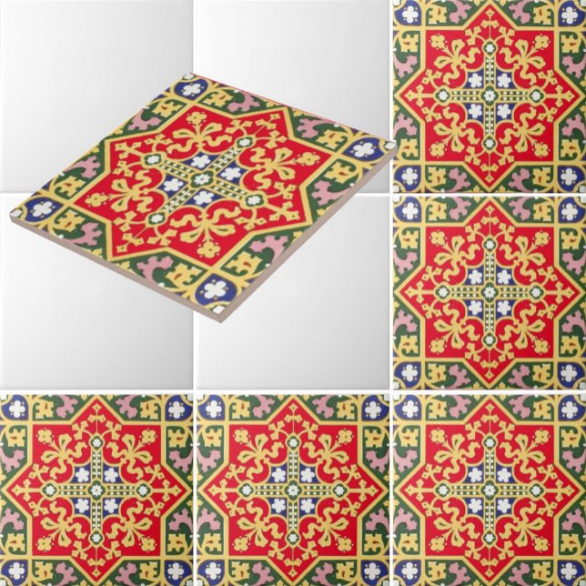 Vintage Victorian Era 1870 Pattern Ceramic Tile (Creator Uploaded)