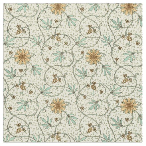 Vintage Victorian Era 1875 Floral Pattern Fabric | Zazzle