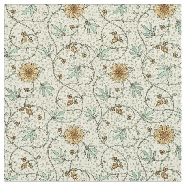 Vintage Victorian Era 1875 Floral Pattern Fabric (Close Up)